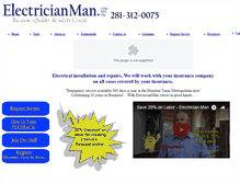 Tablet Screenshot of electricianman.com